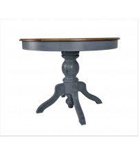 Masifart Baba Ayak Masa Yuvarlak Yemek Masası Antrasit 100 cm